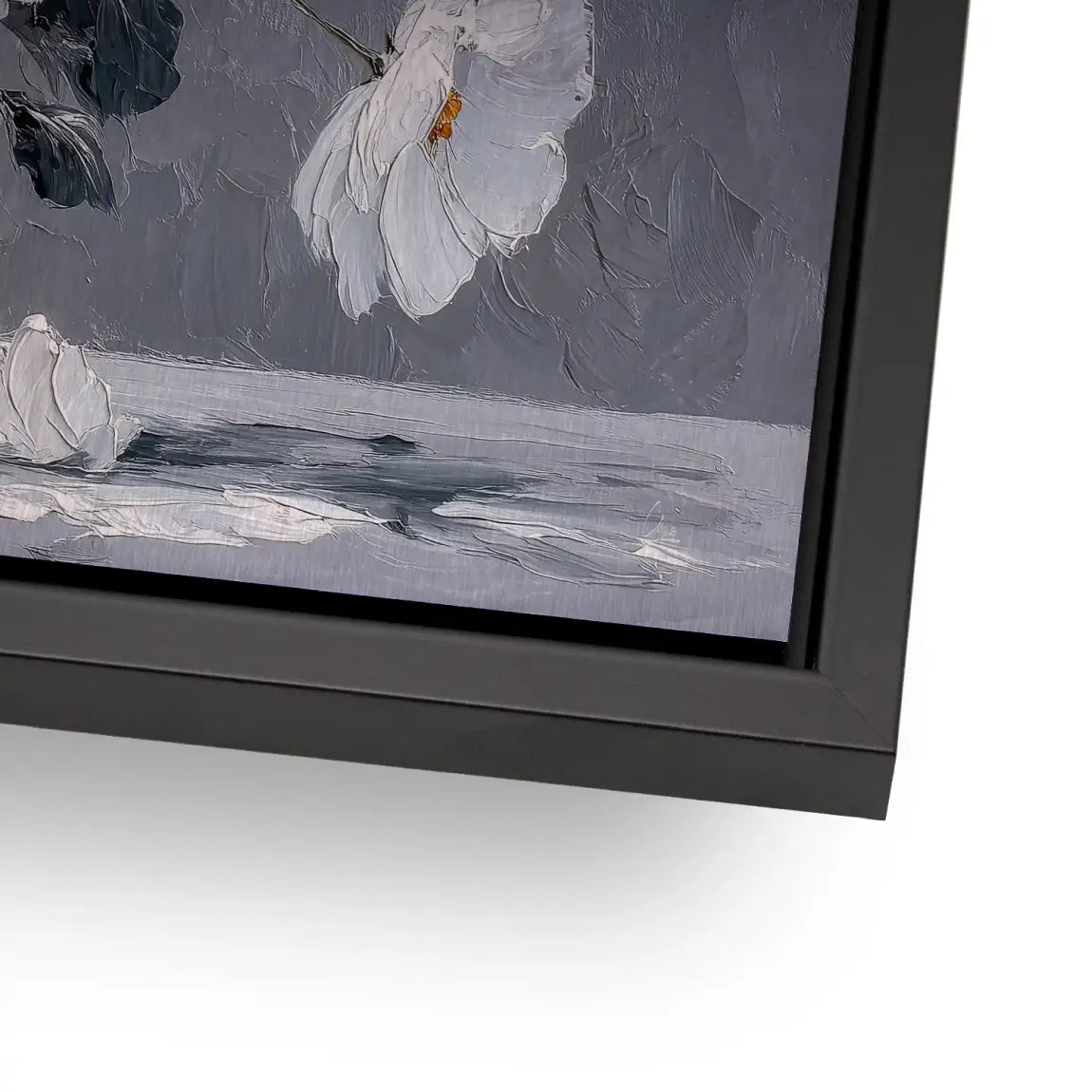 Silver White Blossom Art Alu Gebürstet