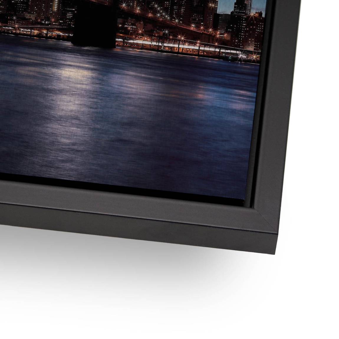 Manhatten bei Nacht Aluminiumbild gebürstet