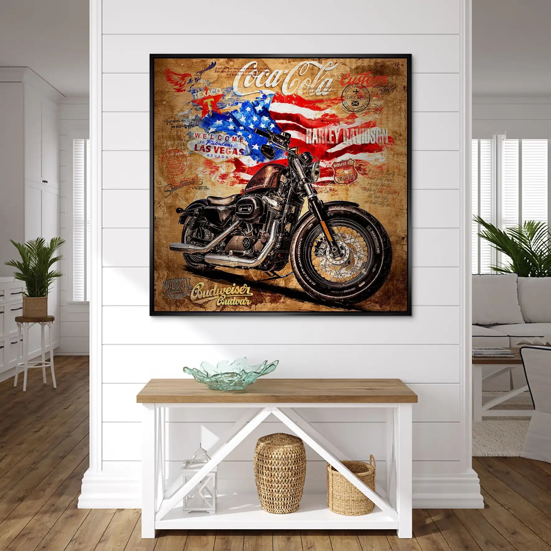 Harley Custom Pop Art Nr.2 Alu Gebürstet INGALERIE
