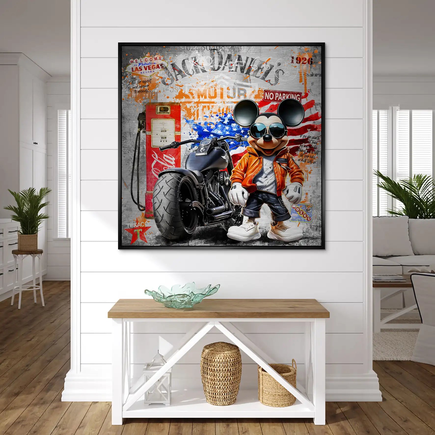 Harley Micky Maus Pop Art Alu Gebürstet Bild INGALERIE