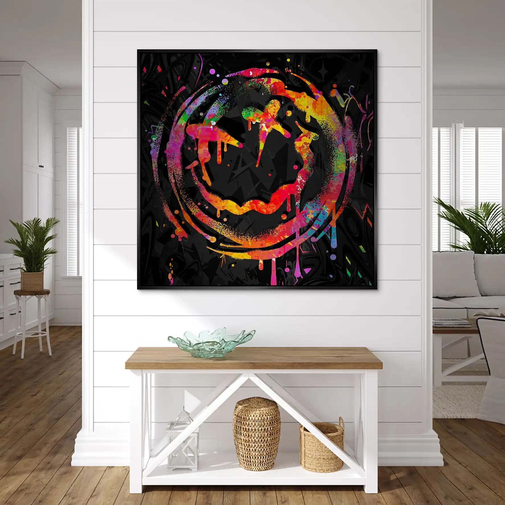 Abstrakt Smiley Alu Gebürstet Bild INGALERIE