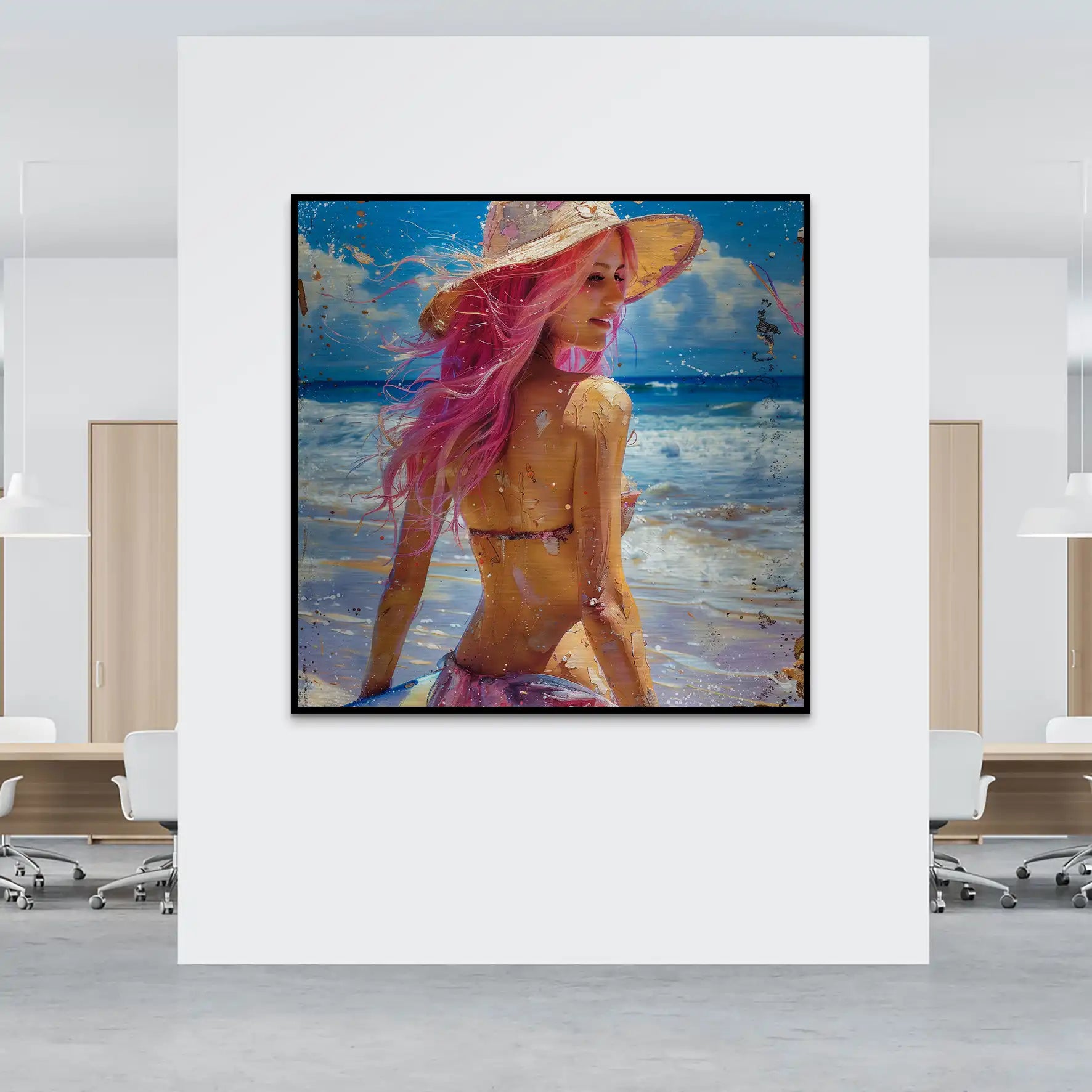 Beach Girl Alu Gebürstet Bild INGALERIE