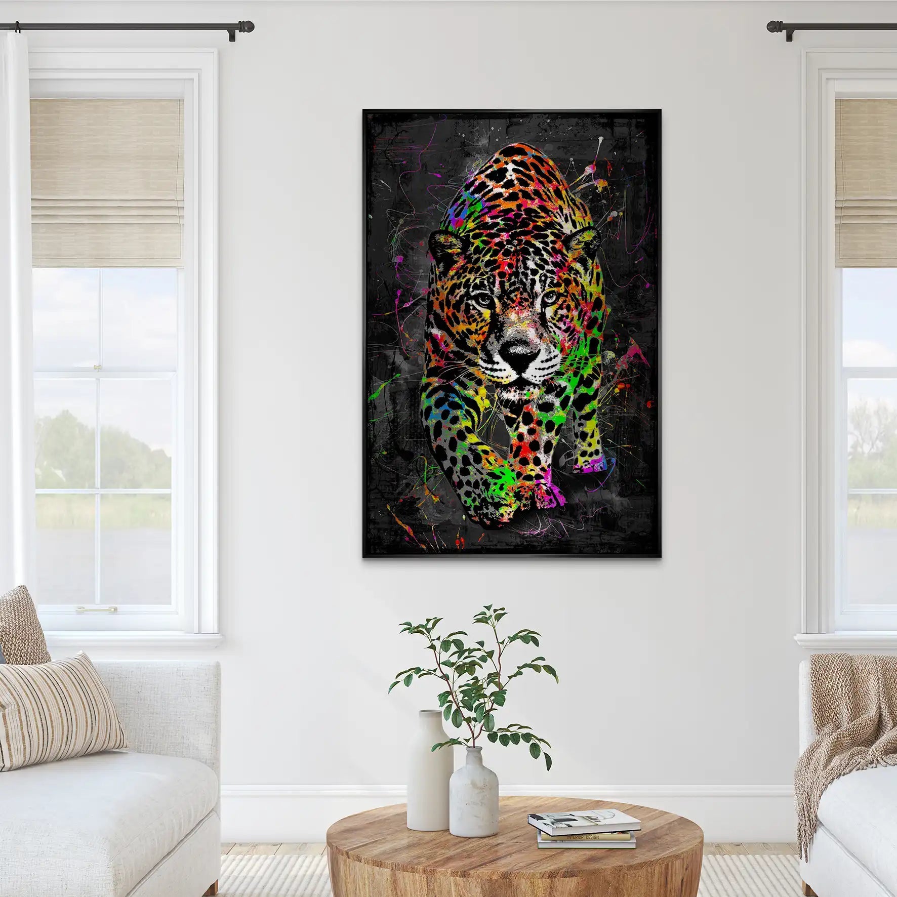 Leopard Abstrakt Color Style AluDibond Gebürstet INGALERIE