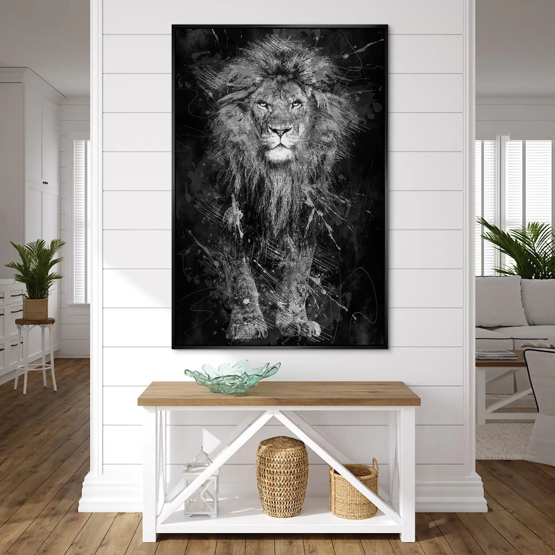 Lion Dark Splash AluDibond Gebürstet INGALERIE