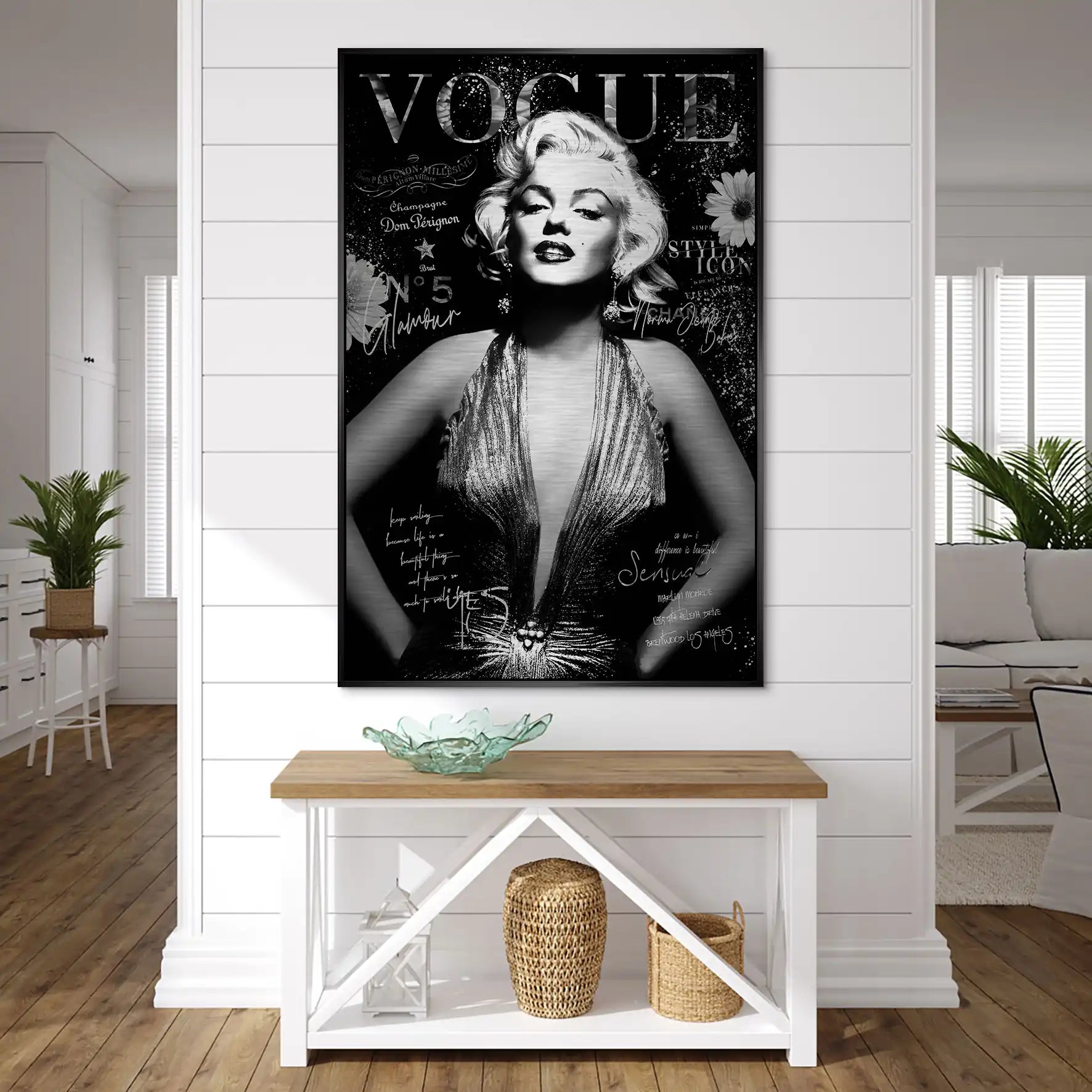 Marilyn Monroe Black Vogue Alu Gebürstet Bild INGALERIE