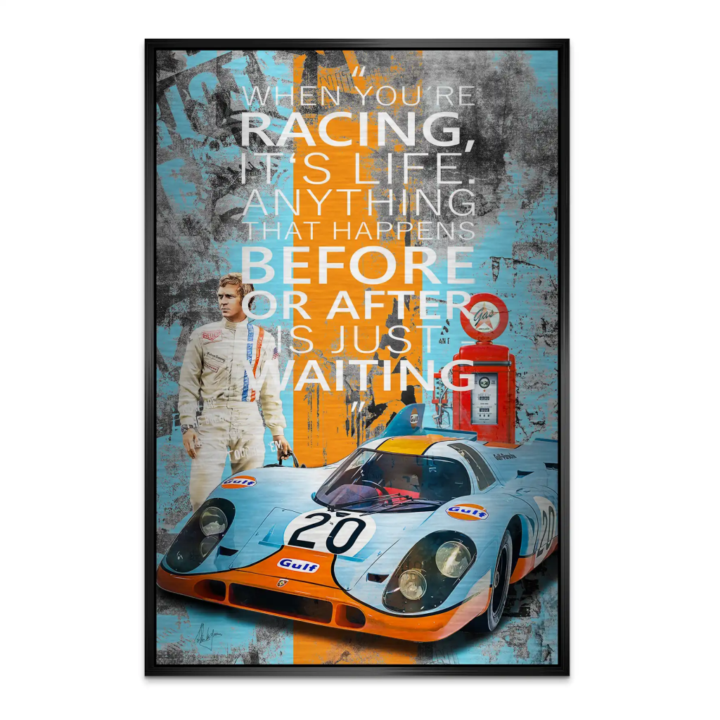 Steve Racing Is Life Alu Gebürstet Bild INGALERIE