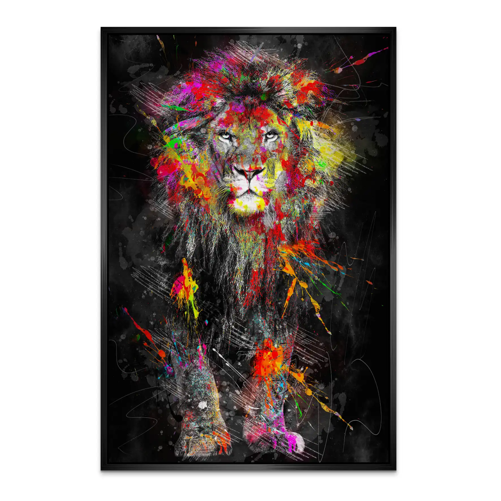 Lion Color Splash AluDibond Gebürstet INGALERIE