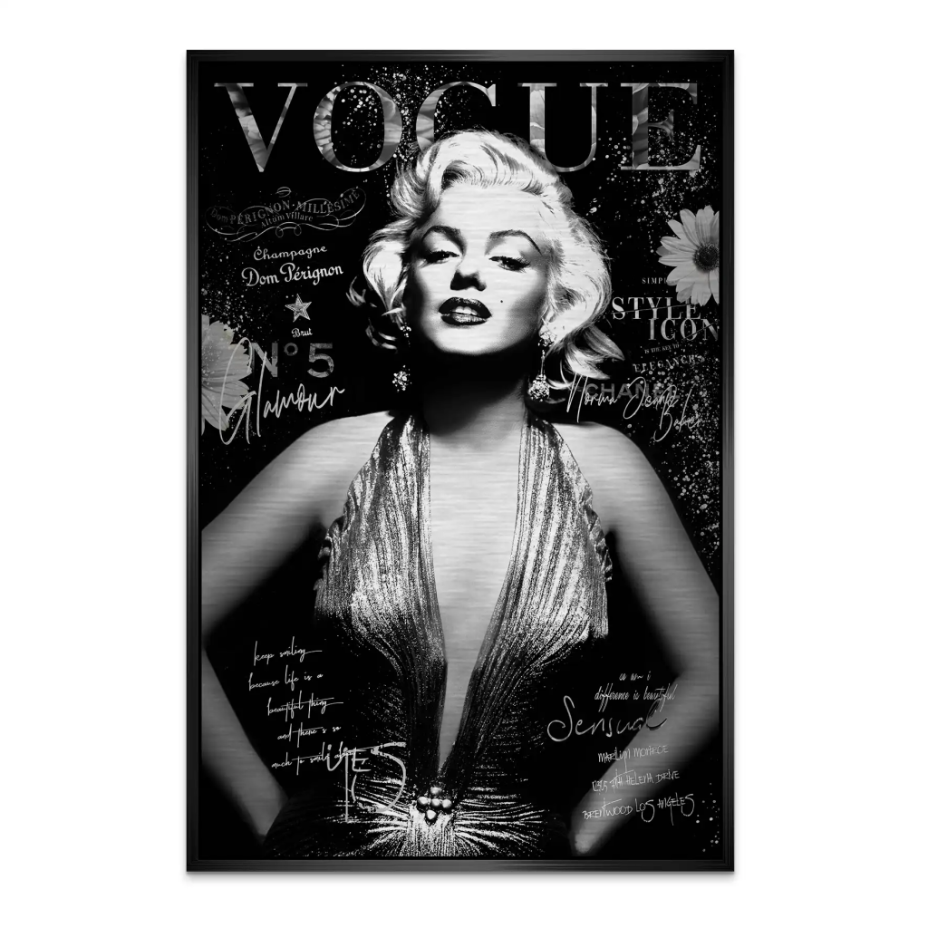 Marilyn Black Vogue AluDibond Gebürstet INGALERIE