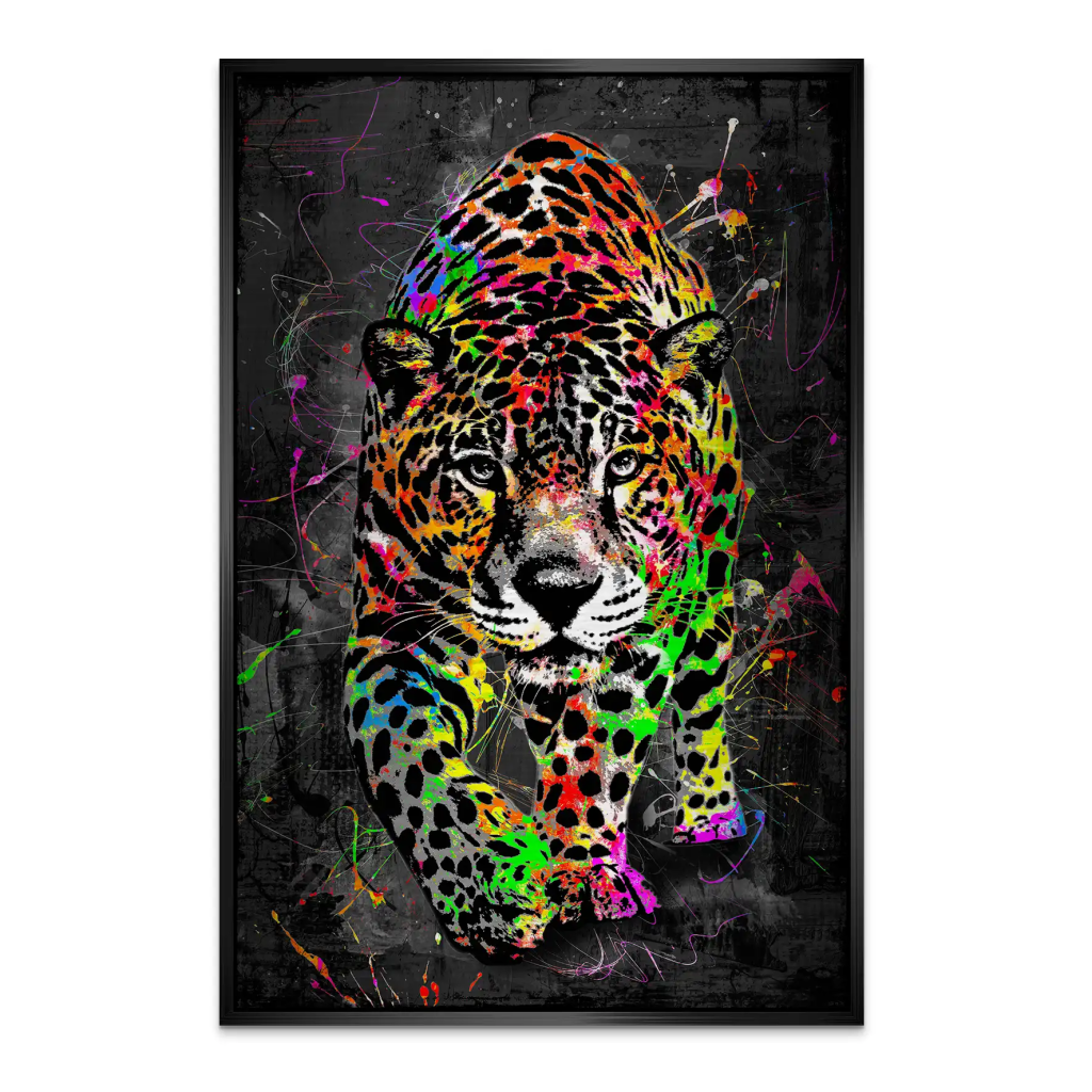 Leopard Abstrakt Color Style AluDibond Gebürstet INGALERIE