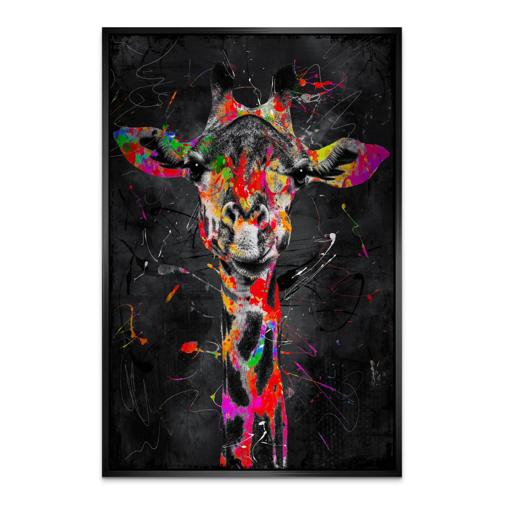 Giraffe Abstrakt Color Style AluDibond Gebürstet INGALERIE