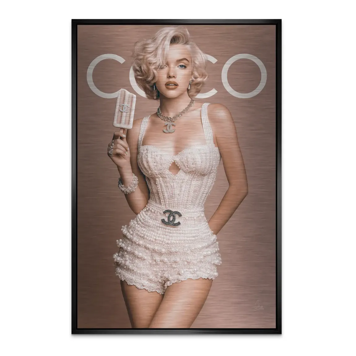 Marilyn Monroe Ice Pearl Alu Dibond Bild gebürstet