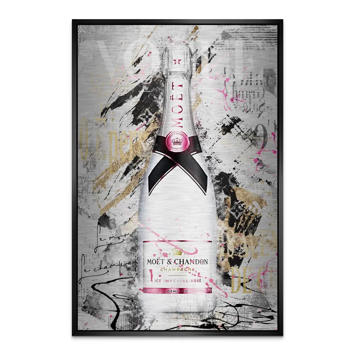 Champagner Rosé Aluminiumbild gebürstet