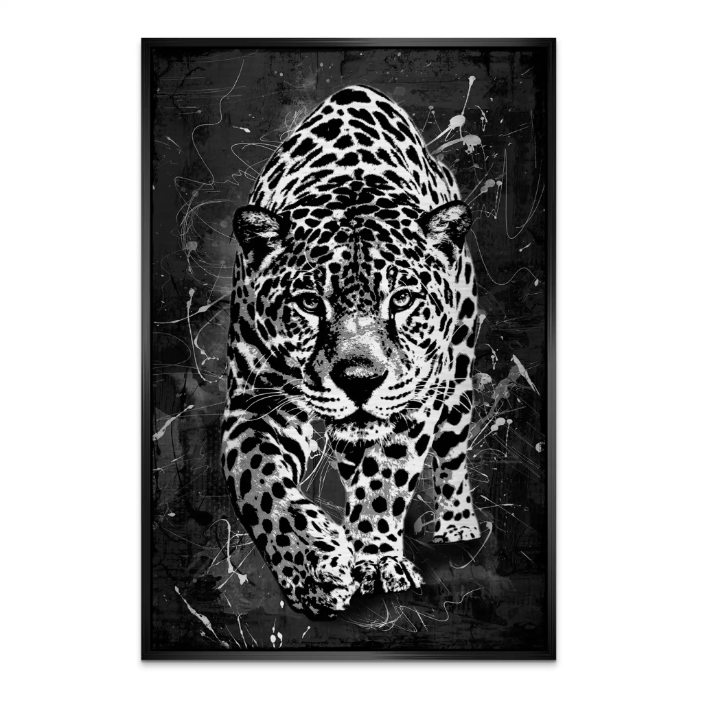 Leopard Abstrakt Black Style AluDibond Gebürstet INGALERIE