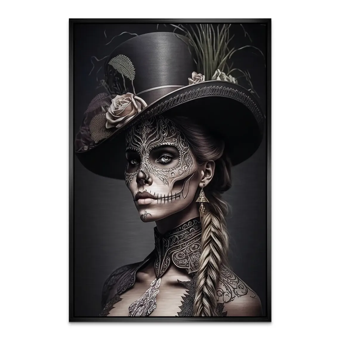 Velvet Noir La Catrina Alu Dibond Bild gebürstet INGALERIE