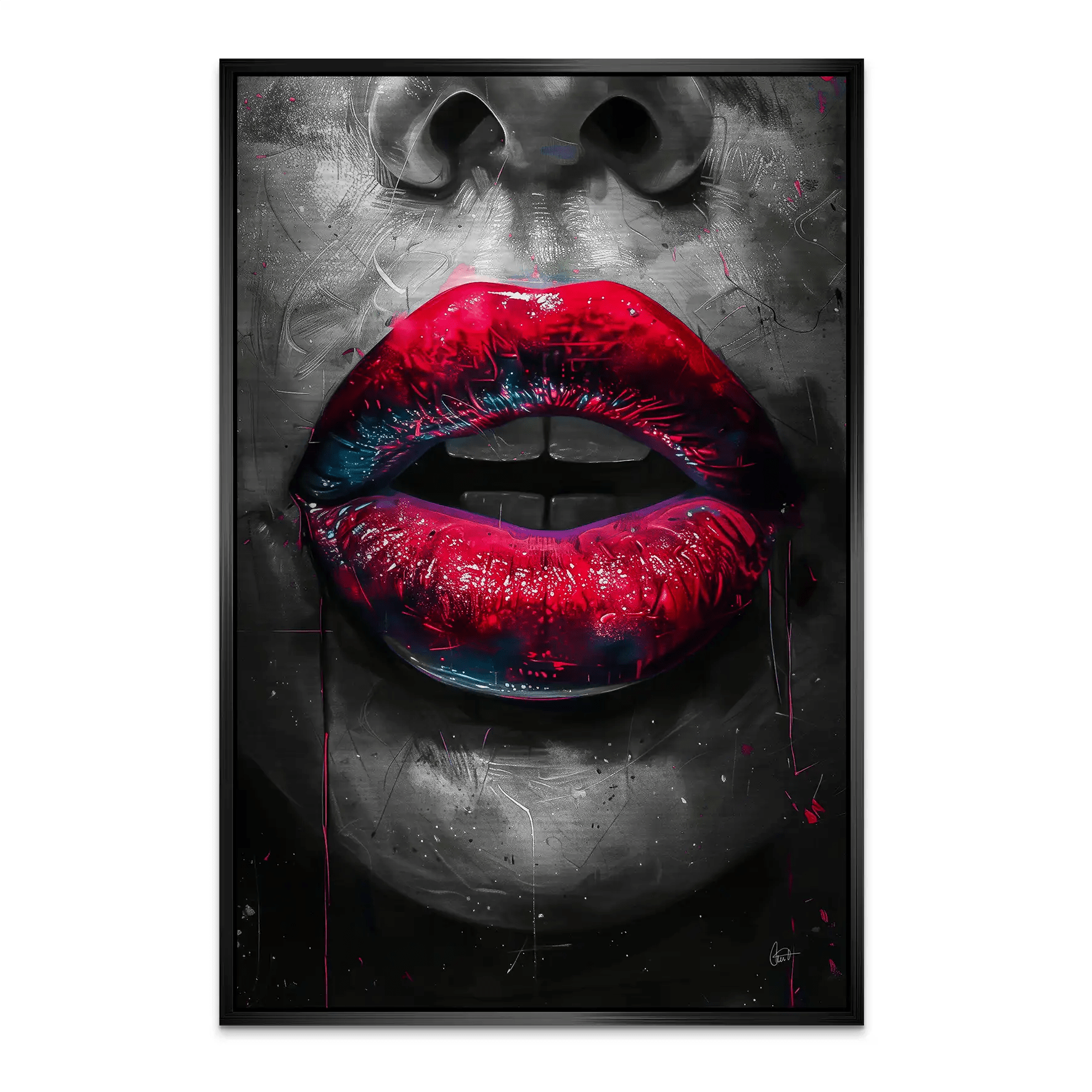 Abstrakt Red Lips Alu Gebürstet Bild INGALERIE