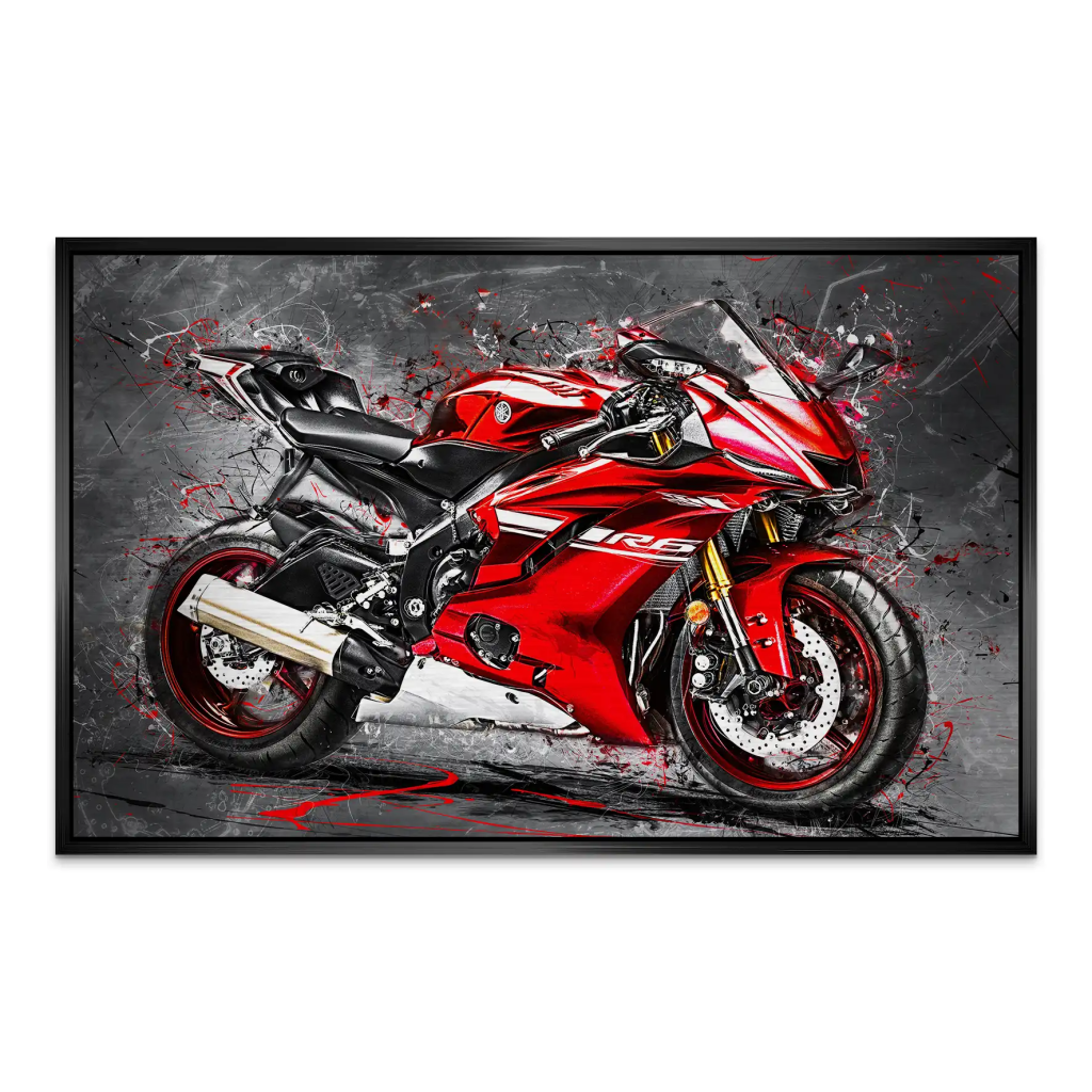 Yamaha R6 Abstrakt Rot AluDibond Gebürstet INGALERIE
