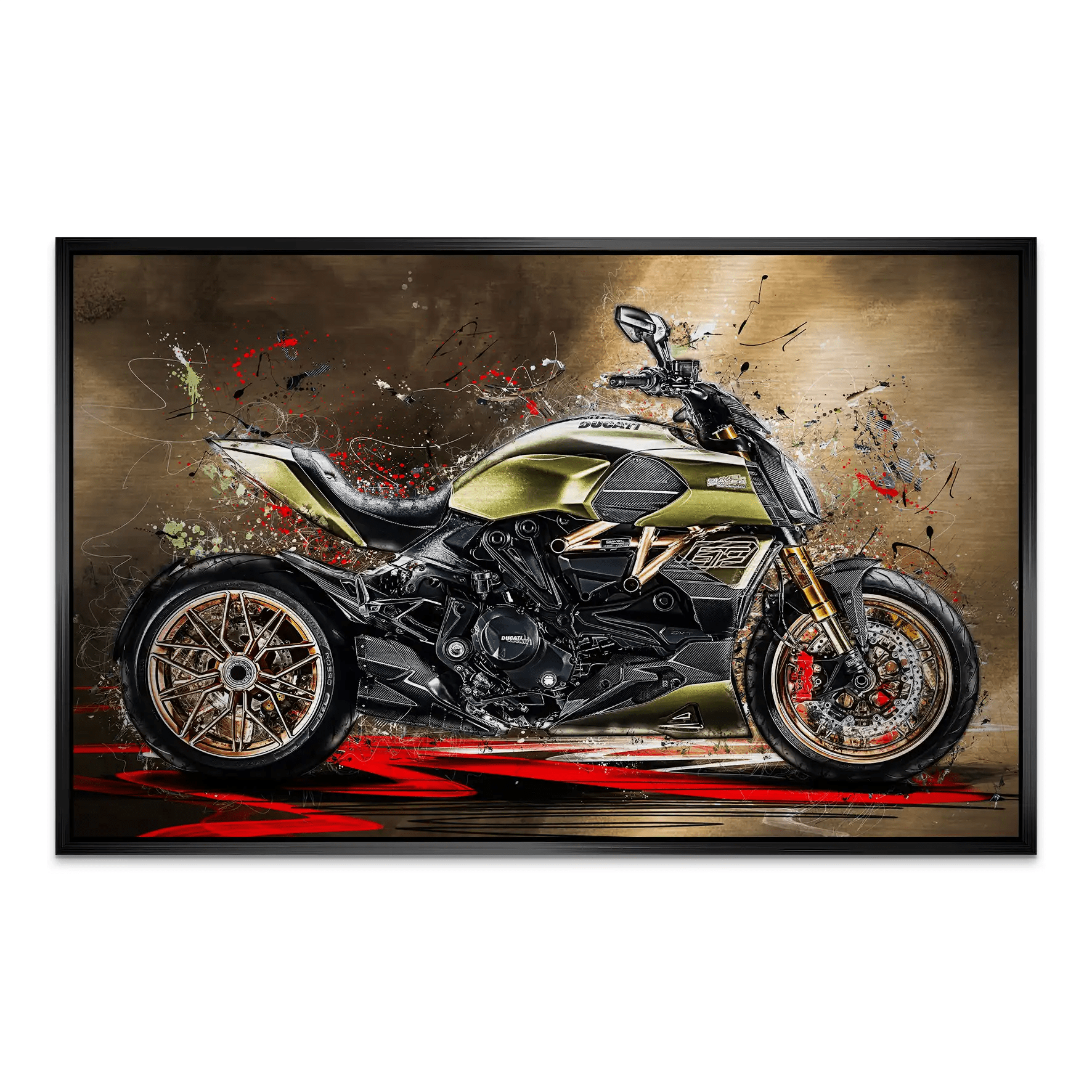 Ducati Diavel Lambo Retro Alu Dibond Gebürstet INGALERIE