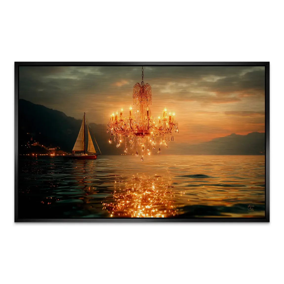 Abendlichter Alu Dibond Gebürstet Bild