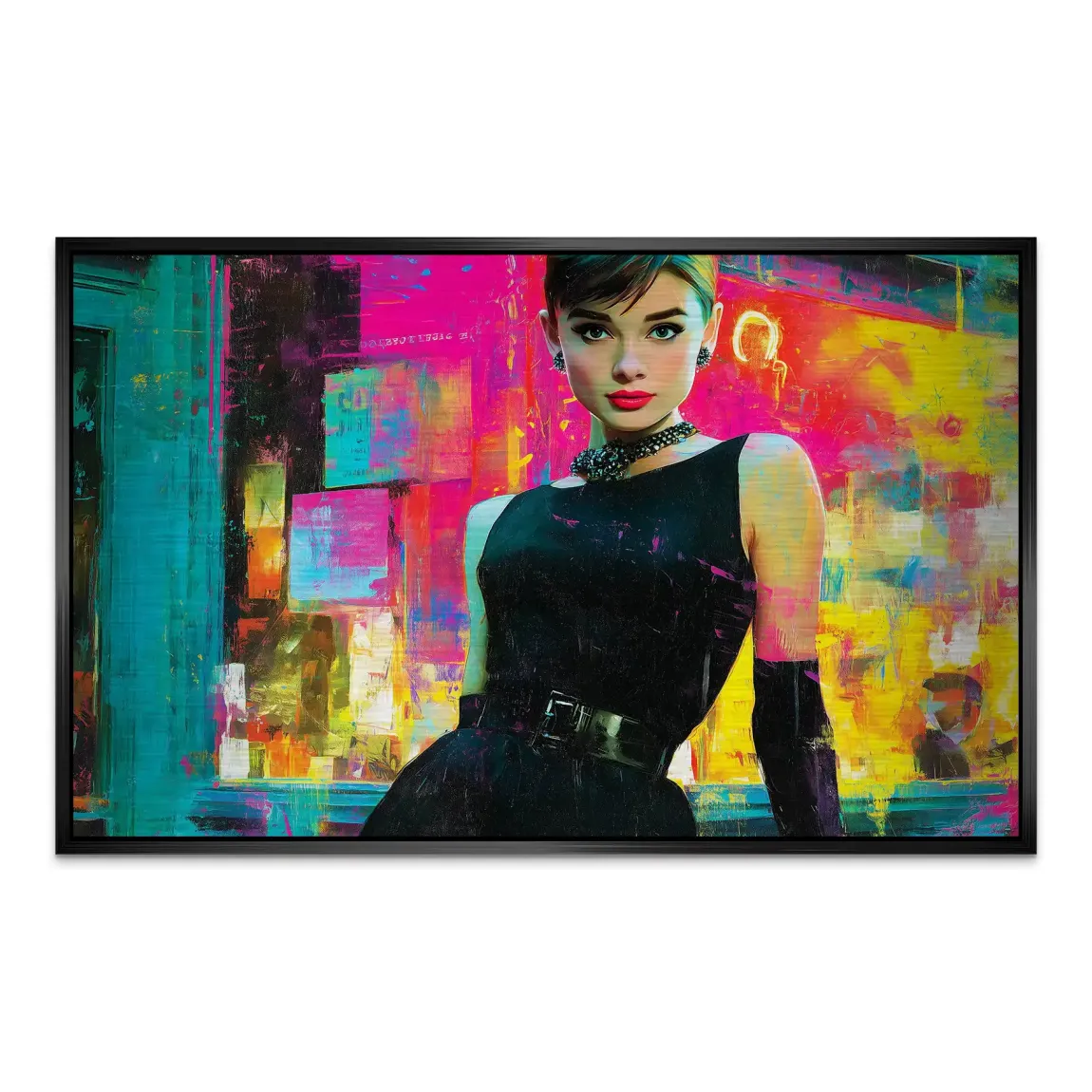 Audrey Hepburn Midnight Elegance AluDibond Gebürstet