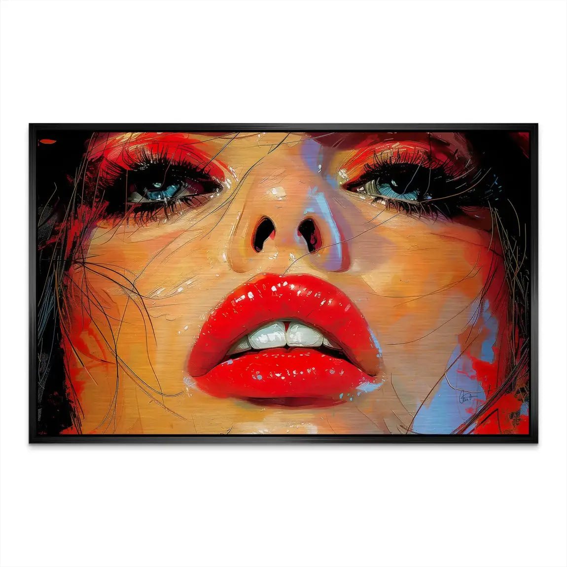 Red Lips Abstrakt AluDibond Gebürstet INGALERIE