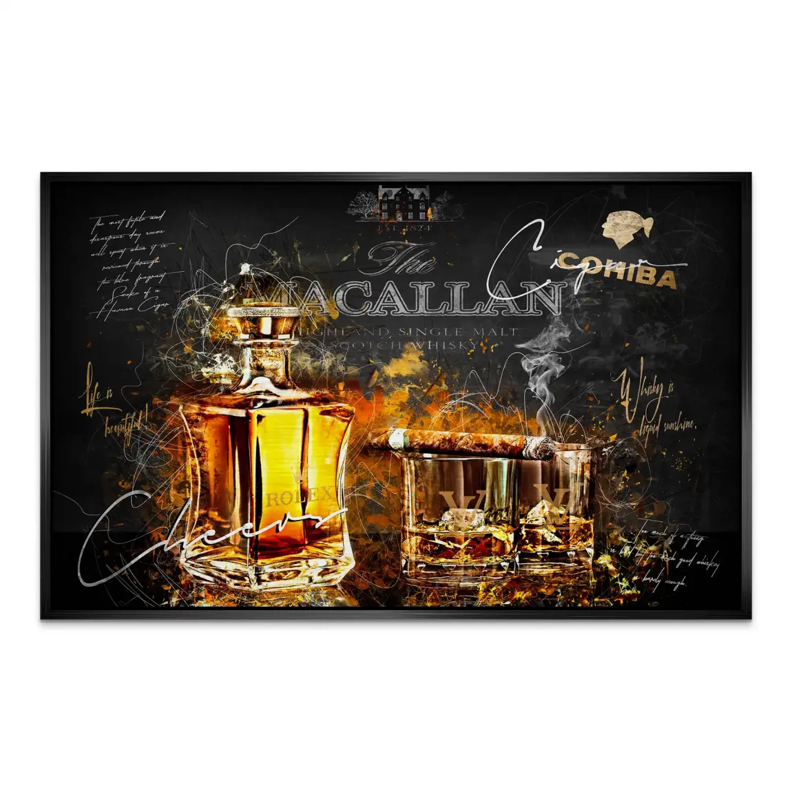 Whisky Lifestyle Art Alu Dibond Gebürstet INGALERIE