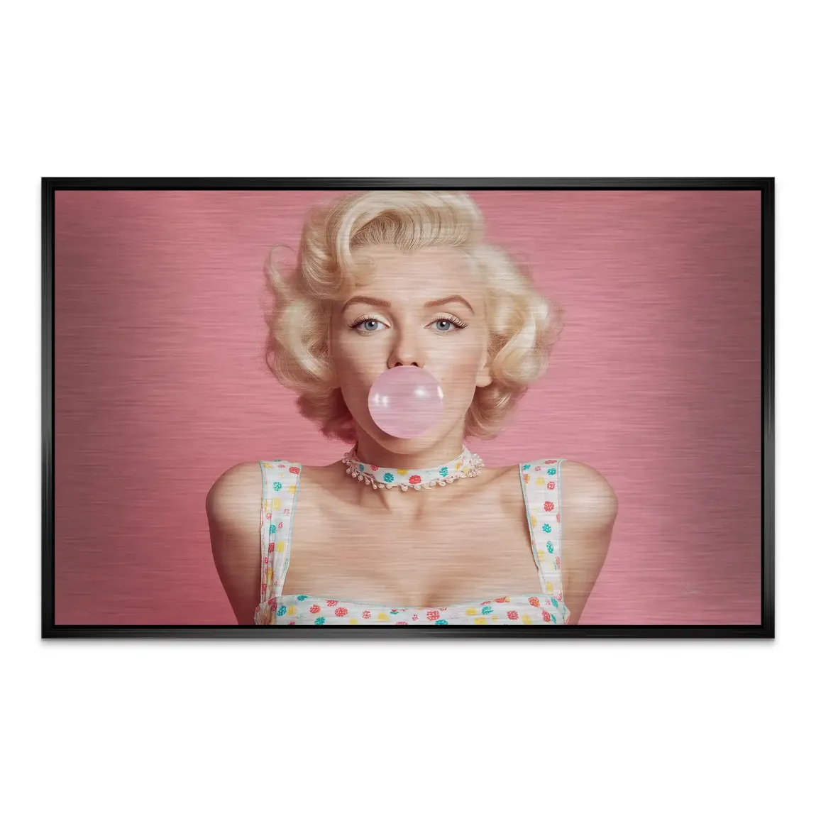 Marilyn Monroe Pink Bubble AluDibond Gebürstet