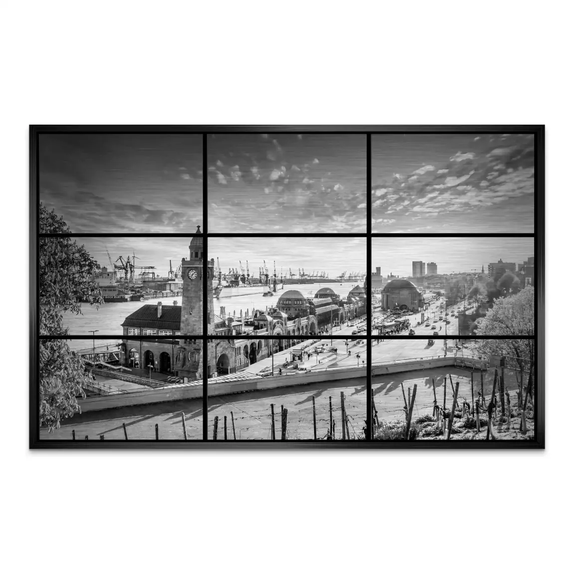 Hamburg Skyline Classic AluDibond Gebürstet