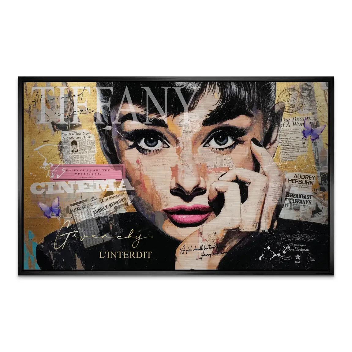 Audrey Pop Art Alu Dibond Gebürstet Bild