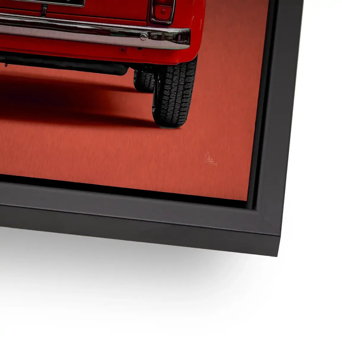 Fiat 500 Rosso Aluminiumbild gebürstet