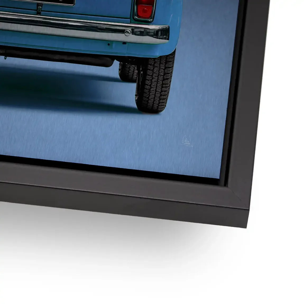 Fiat 500 Azzurro Aluminiumbild gebürstet