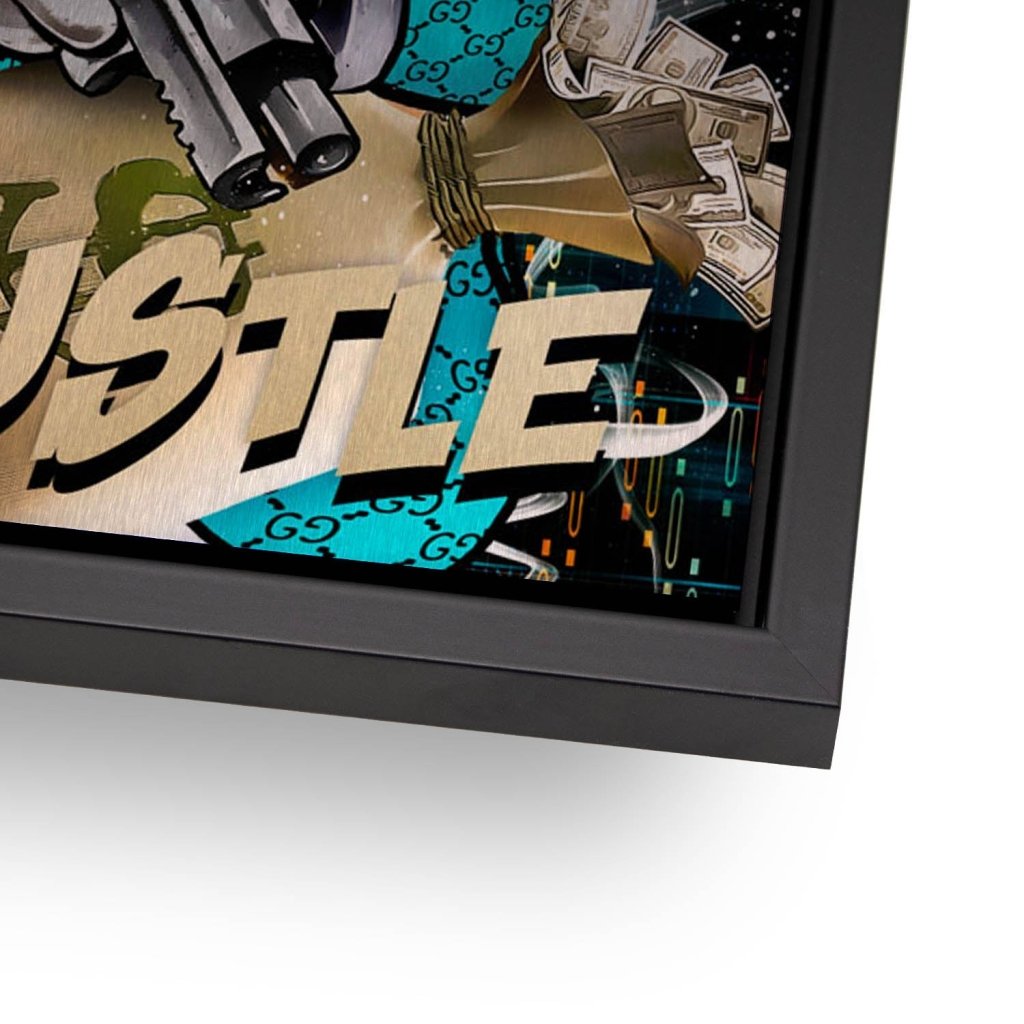 Dagobert Duck All Hustle Pop Art Aludibond Brush Bild INGALERIE