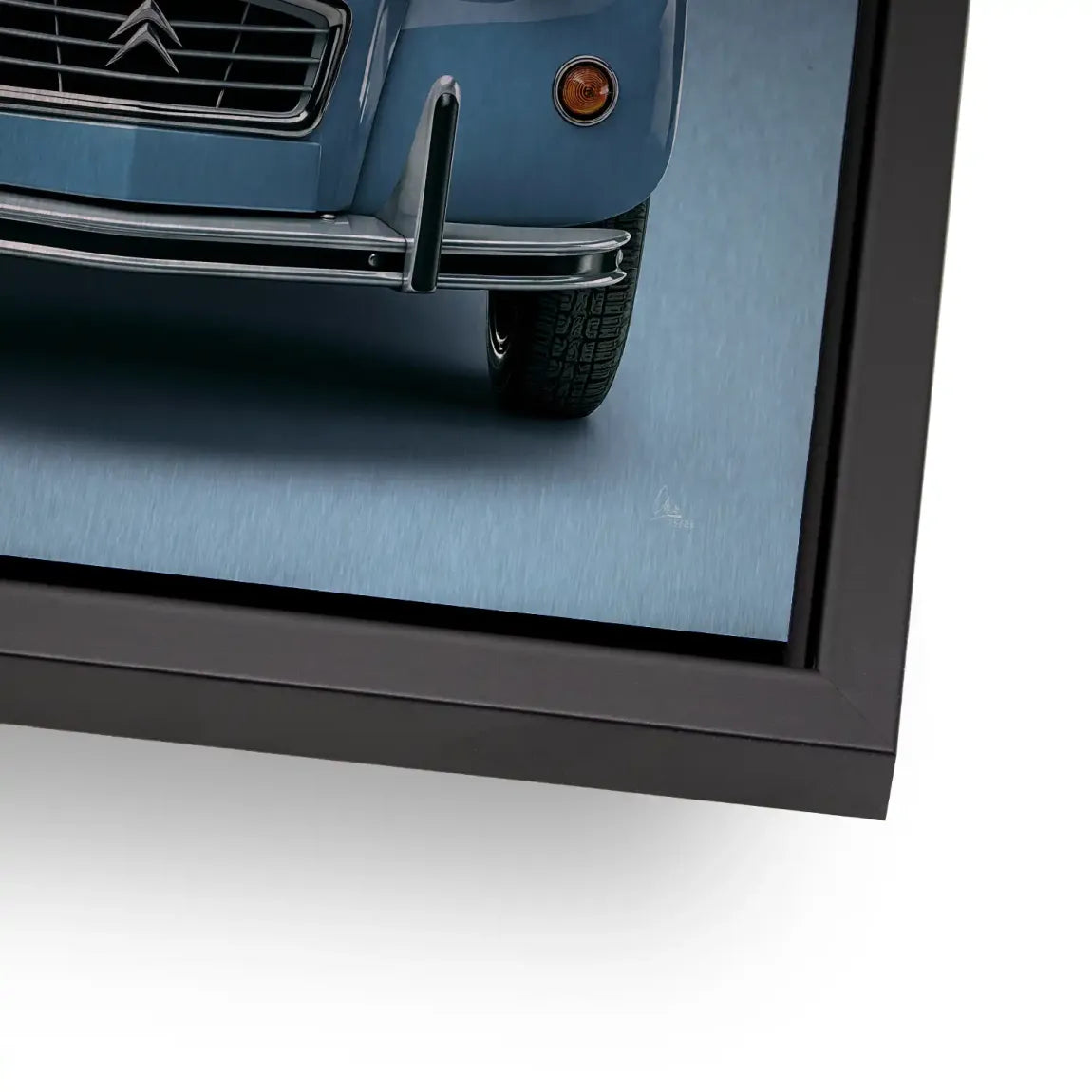 Citroen 2CV Bleu Aluminiumbild gebürstet
