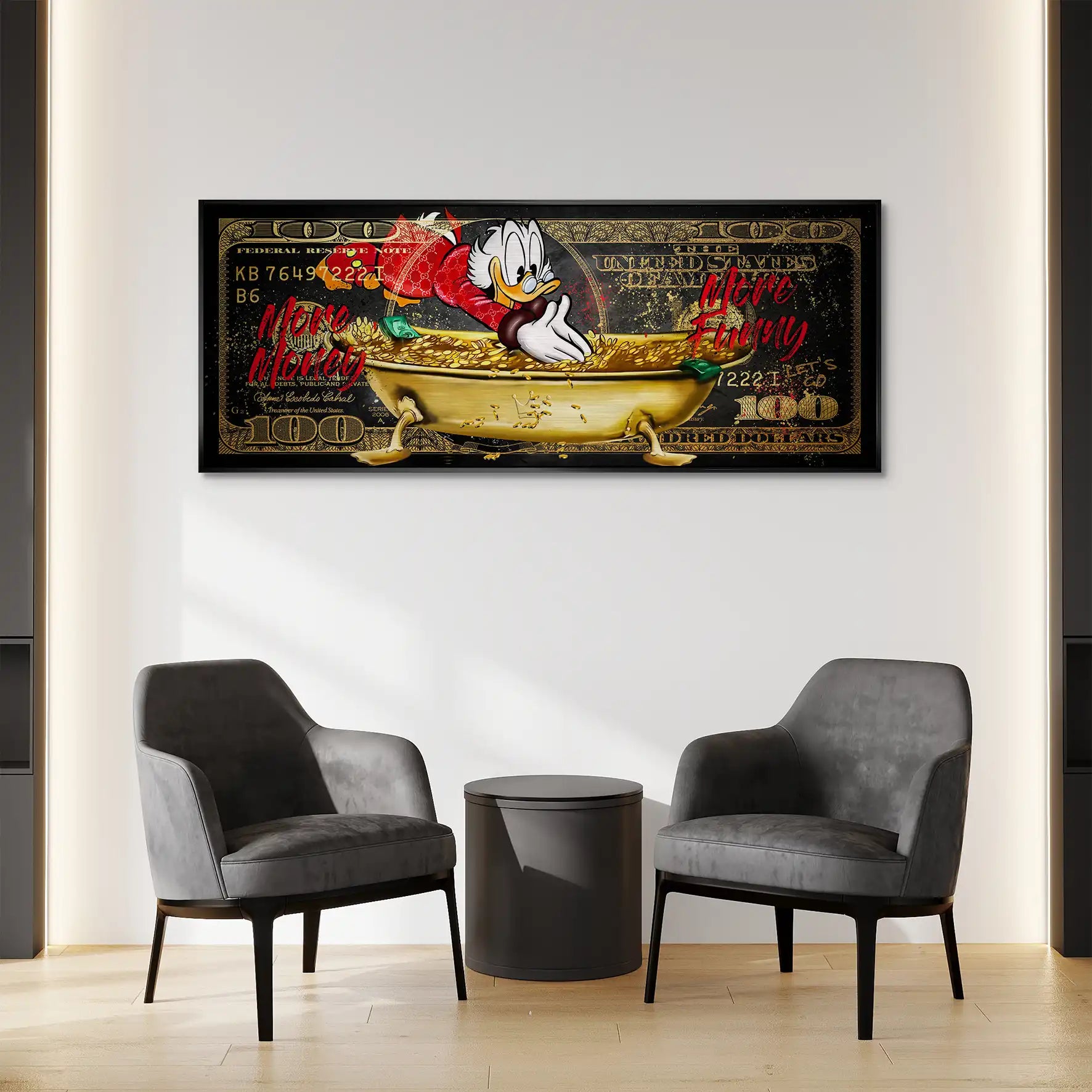 Dagobert Dollar More Money Pop Art Alu Gebürstet INGALERIE