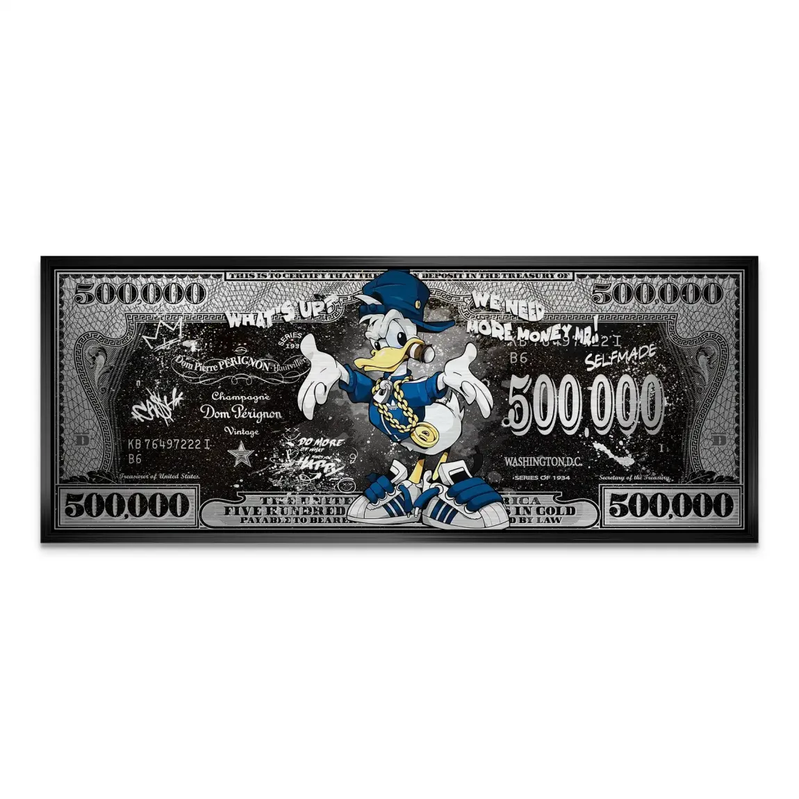 Donald Duck Whats up Dollar AluDibond Gebürstet Bild INGALERIE