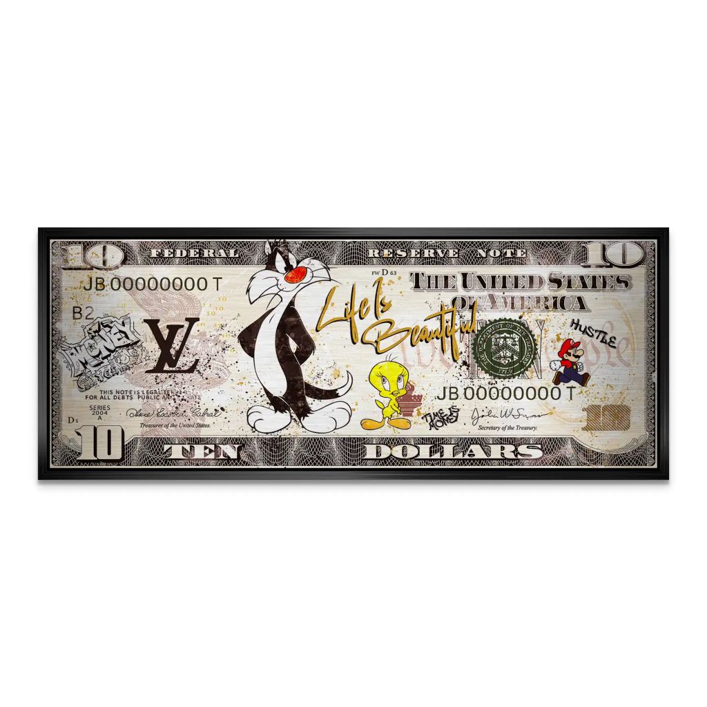 Tweety und Sylverster Dollar AluDibond Gebürstet INGALERIE