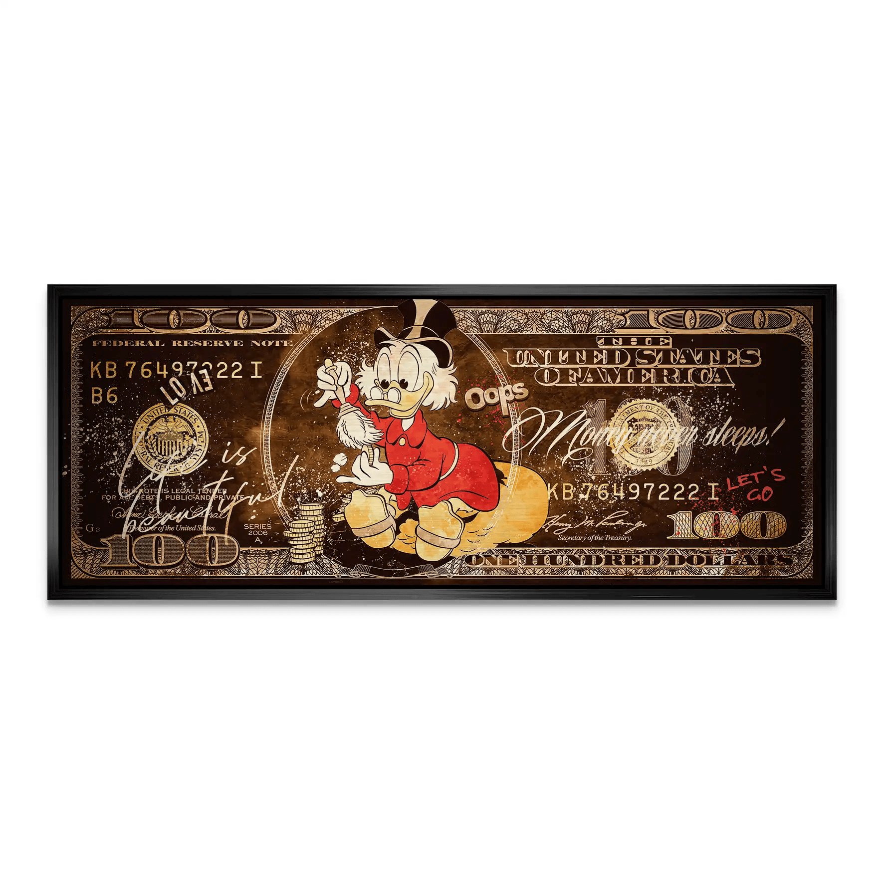 Dagobert Retro Dollar Alu Gebürstet Bild INGALERIE
