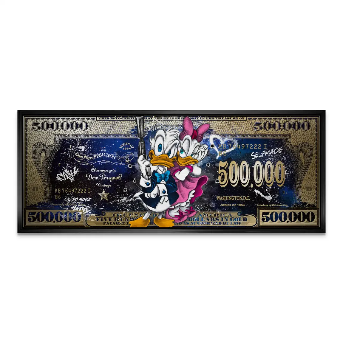 Donald & Daisy Duck Dollar Alu Gebürstet Bild INGALERIE