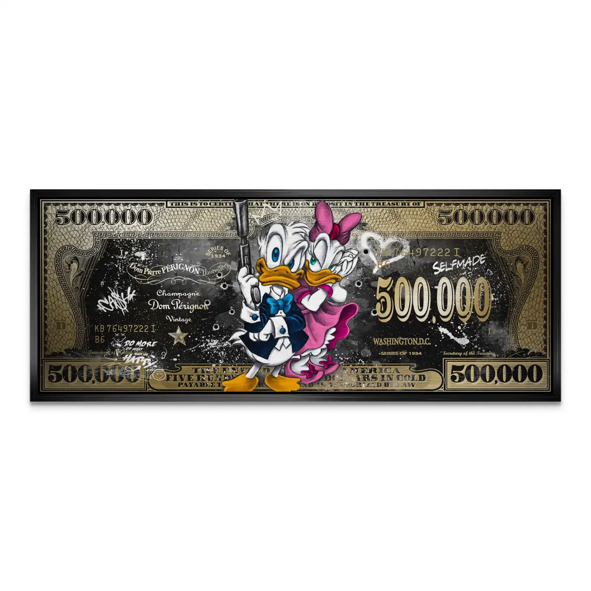 Donald & Daisy Duck Pop Art Dollar Alu Gebürstet Bild INGALERIE
