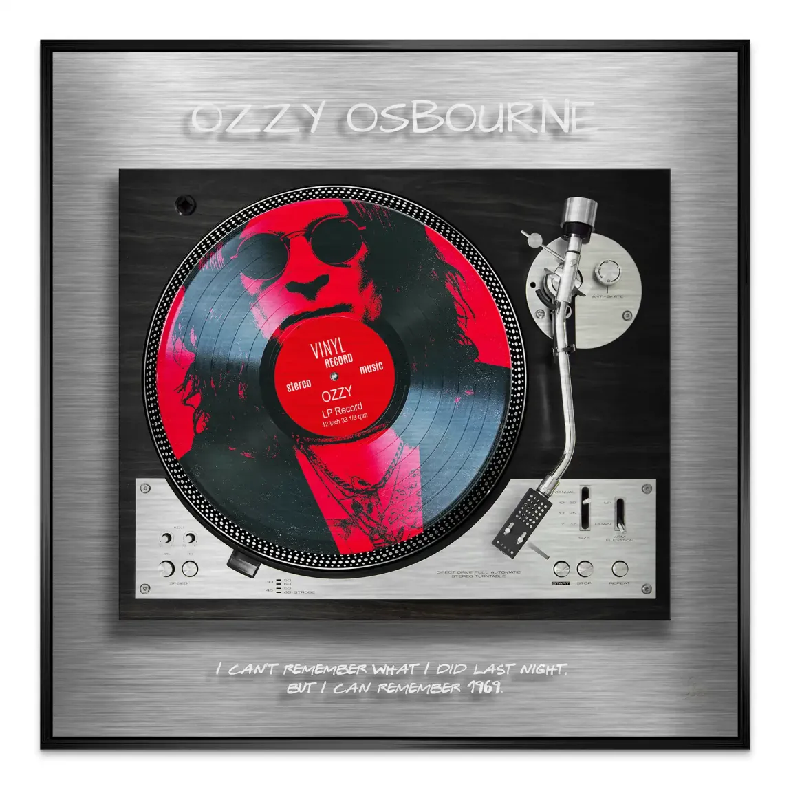 Memory Ozzy Osbourne Alu Gebürstet Bild - INGALERIE | Dein Onlineshop für moderne Wandbilder