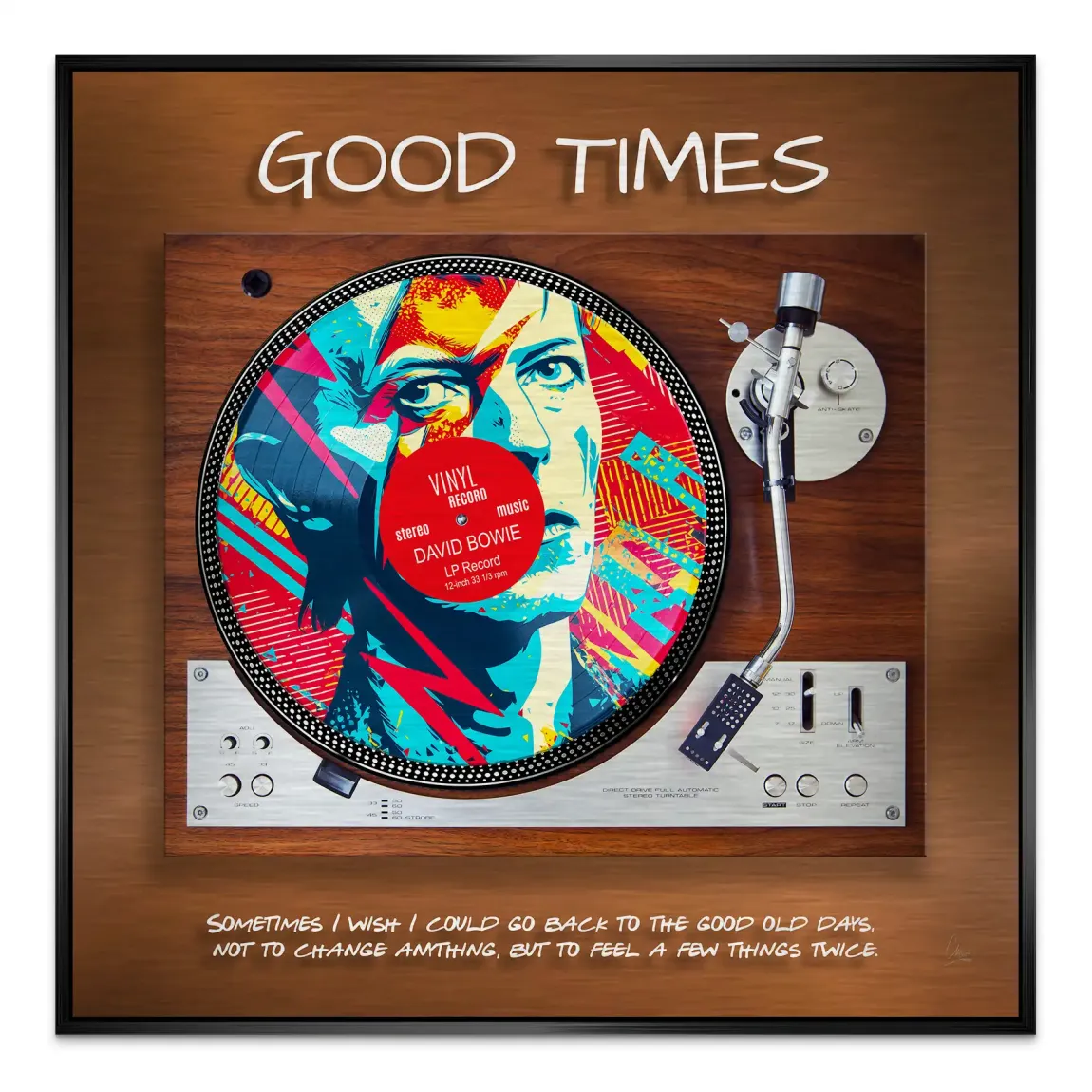 Retro Vibes David Bowie Alu Gebürstet Bild