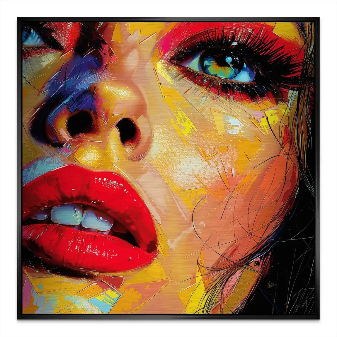 Beauty Lips Alu Gebürstet Bild INGALERIE