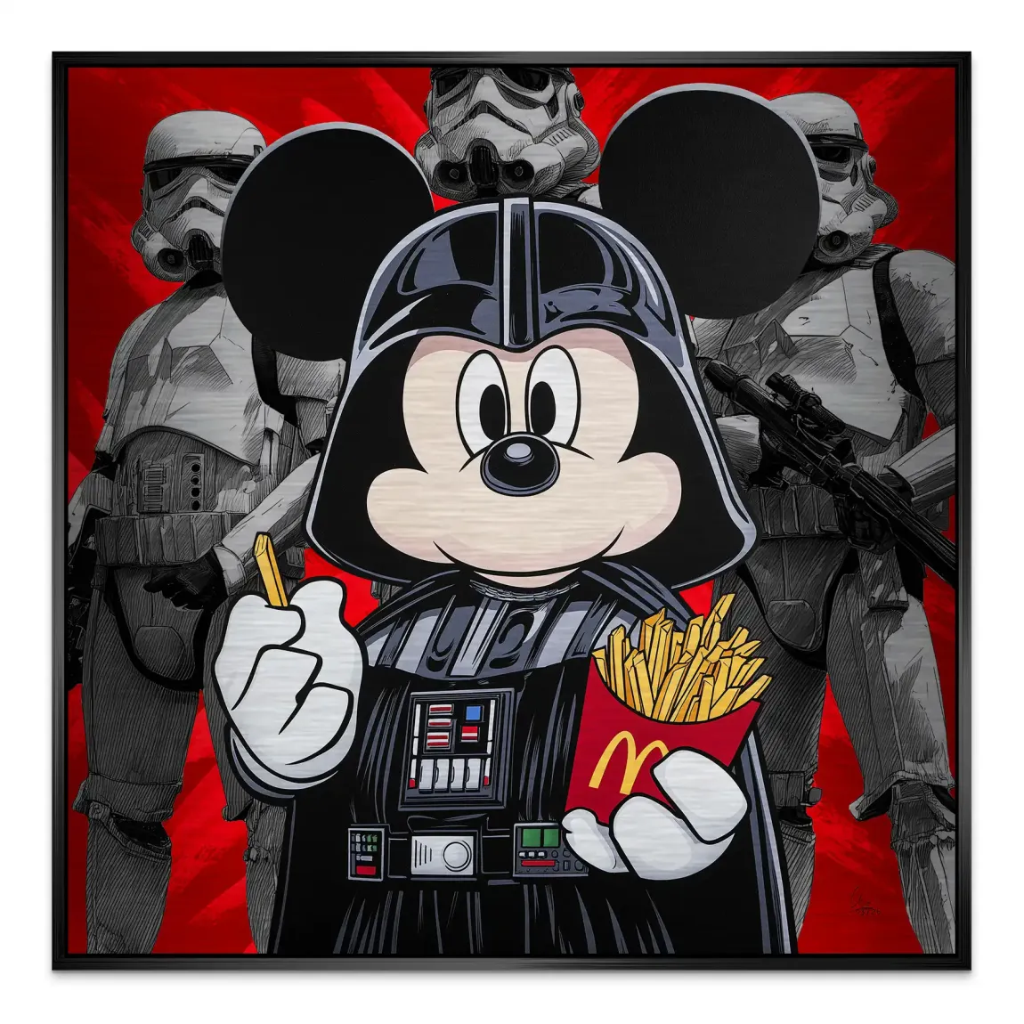 Micky Maus Vader Aluminiumbild gebürstet