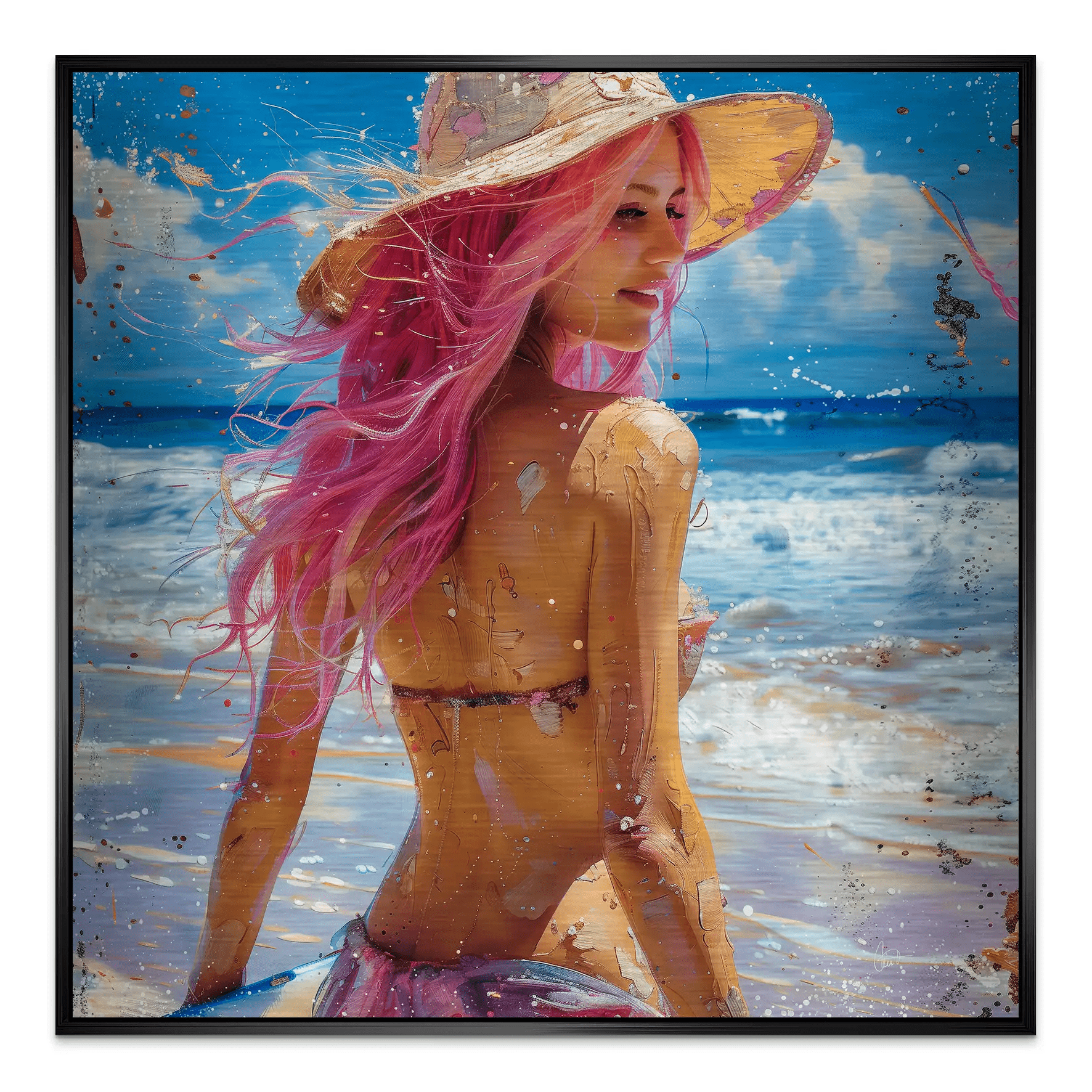 Beach Girl Alu Gebürstet Bild INGALERIE