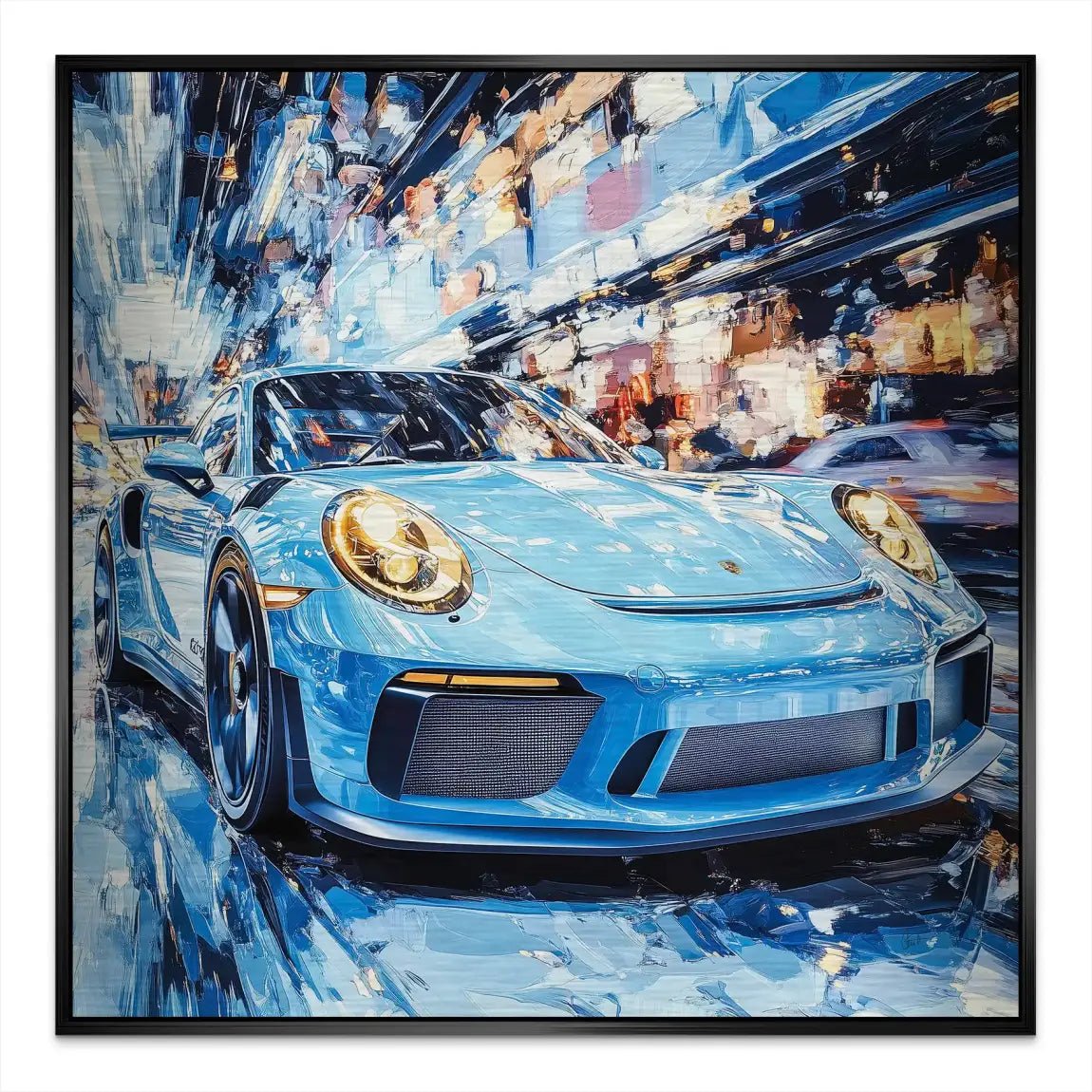 Porsche 911 Abstrakt Blue Alu Gebürstet INGALERIE