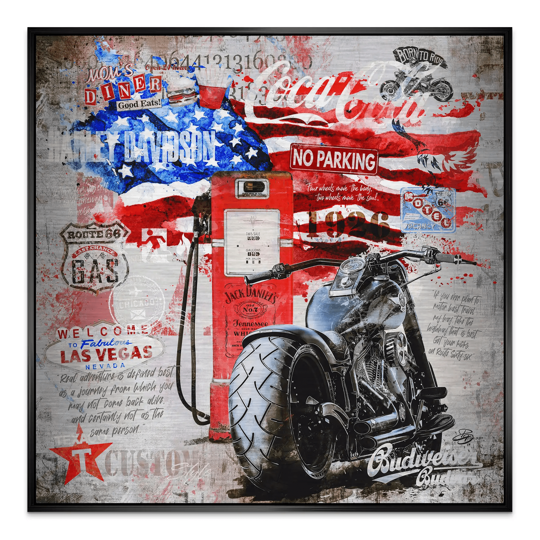 Ride the American Soul – Harley Alu gebürstet Bild INGALERIE