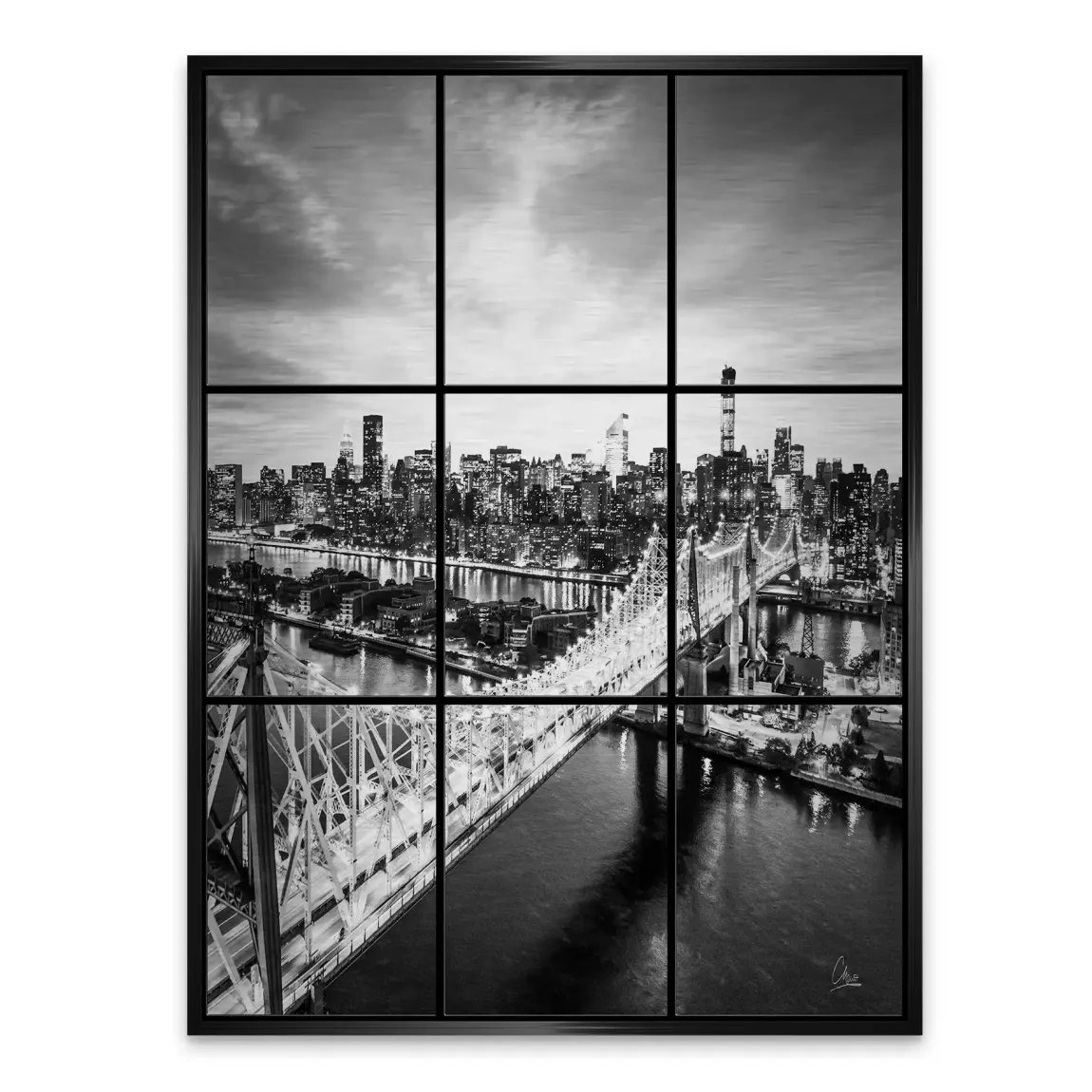 Bridge Lights New York Alu Gebürstet Bild