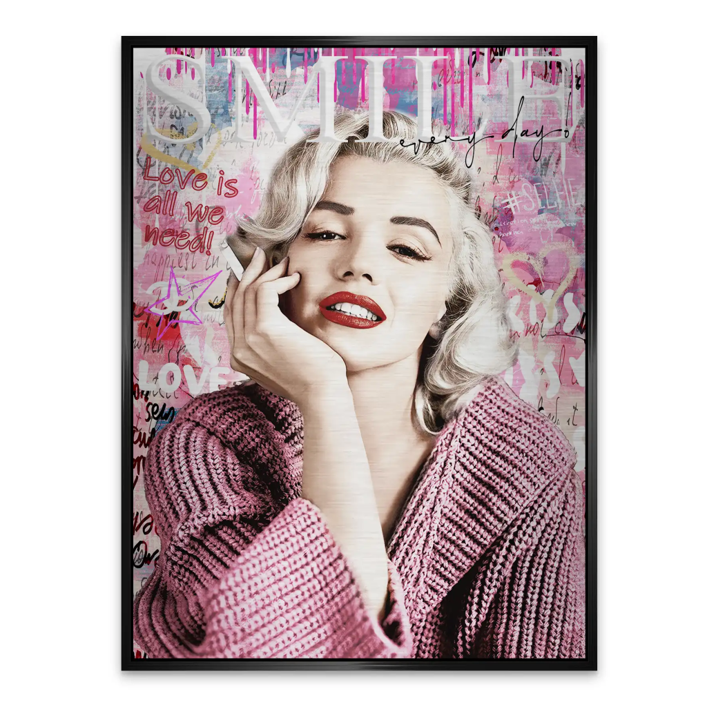 Pop Art Marilyn Monroe Smile AluDibond Gebürstet INGALERIE