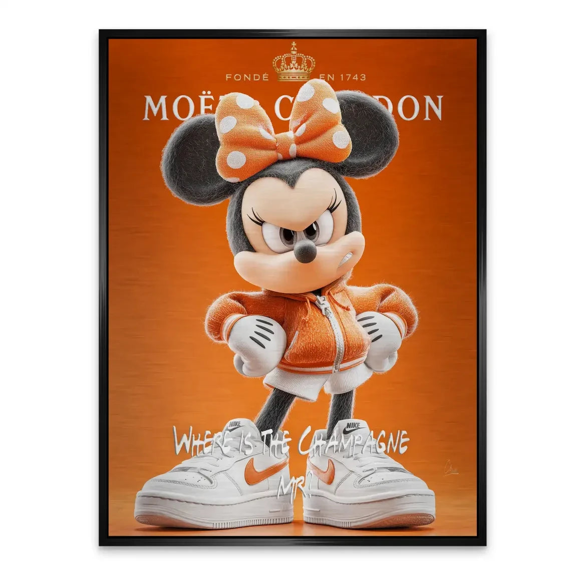 Champagne Mood Minnie Maus Alu Gebürstet Bild INGALERIE