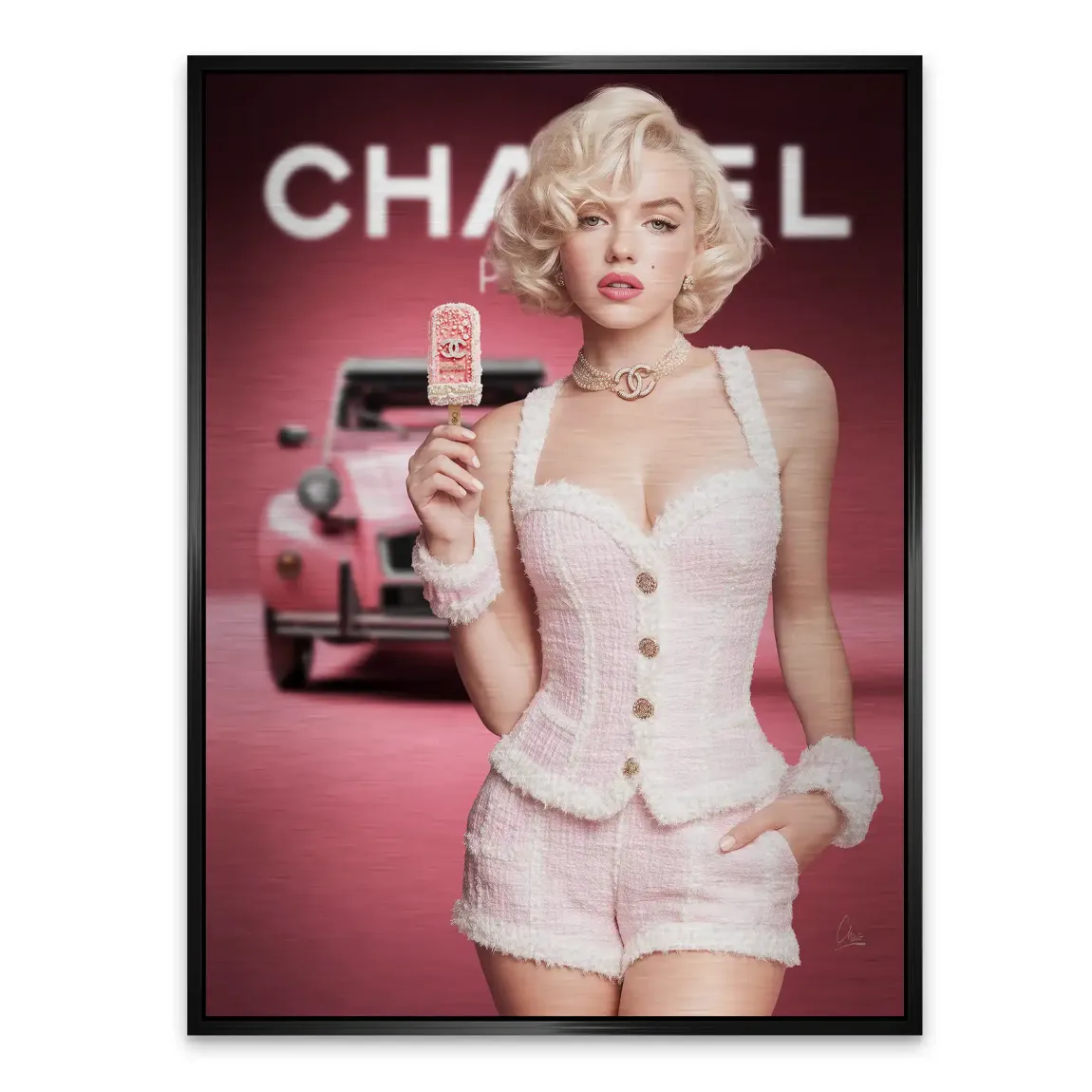 Pink Couture Marilyn Monroe Alu Gebürstet Bild