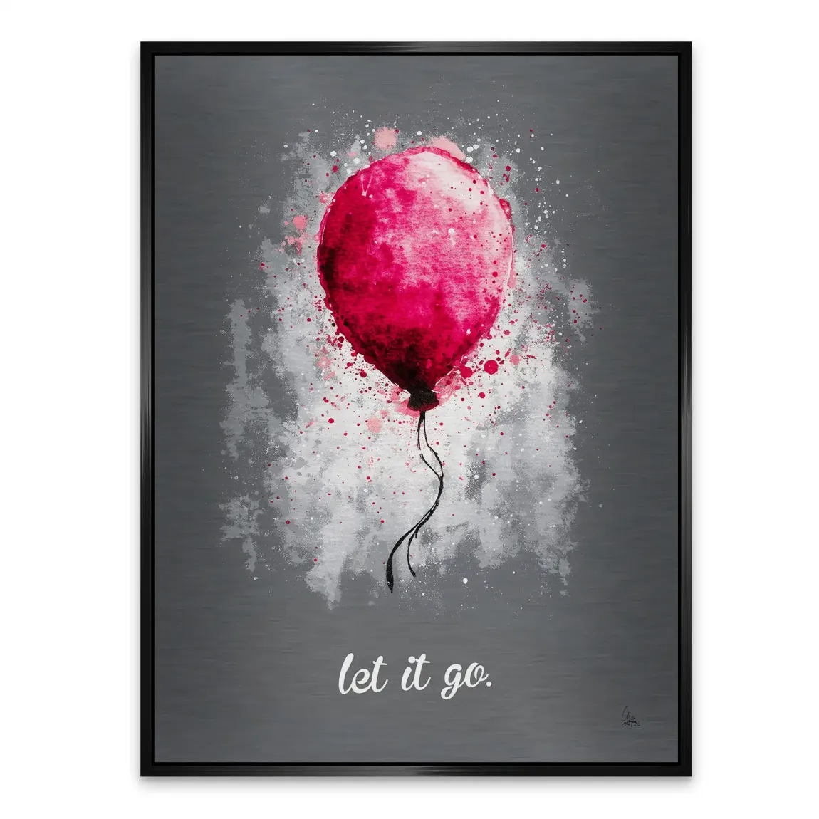 Let it go Ballon Aluminiumbild gebürstet